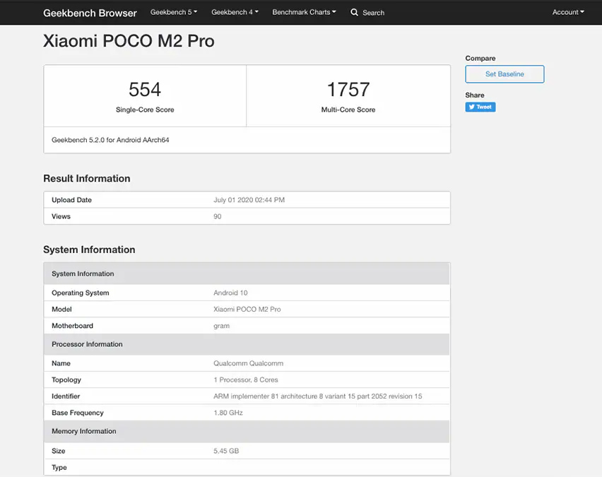 Geekbench Result Poco M2 Pro Spotted on Geekbench Ahead of India Launch with Hardware Info