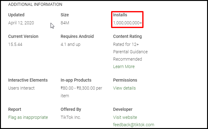 TikTok Crosses 1 Billion Installs On Google Play Store