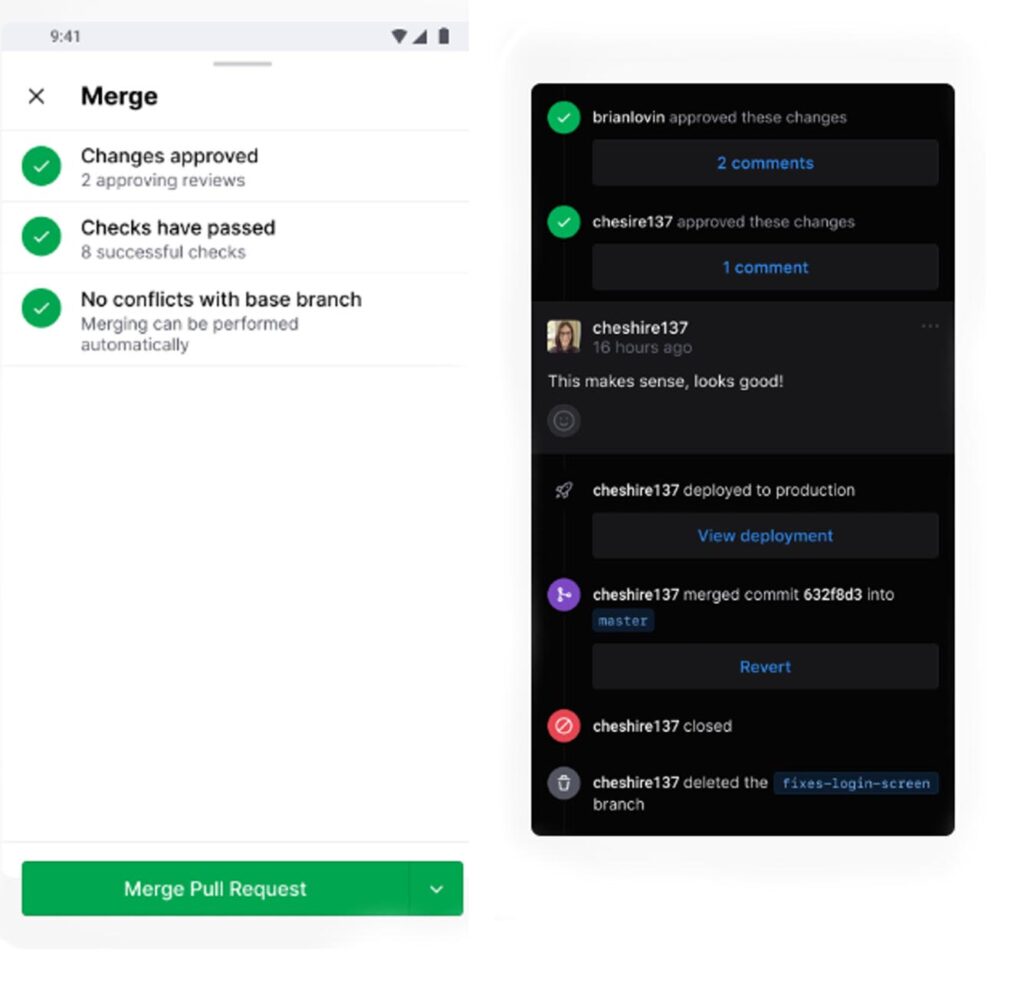 Merge pull request Github merge full request feature in app