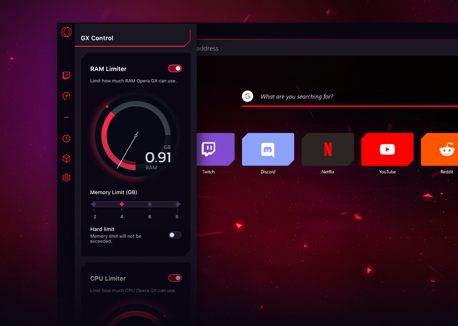 ram limiter in opera gx