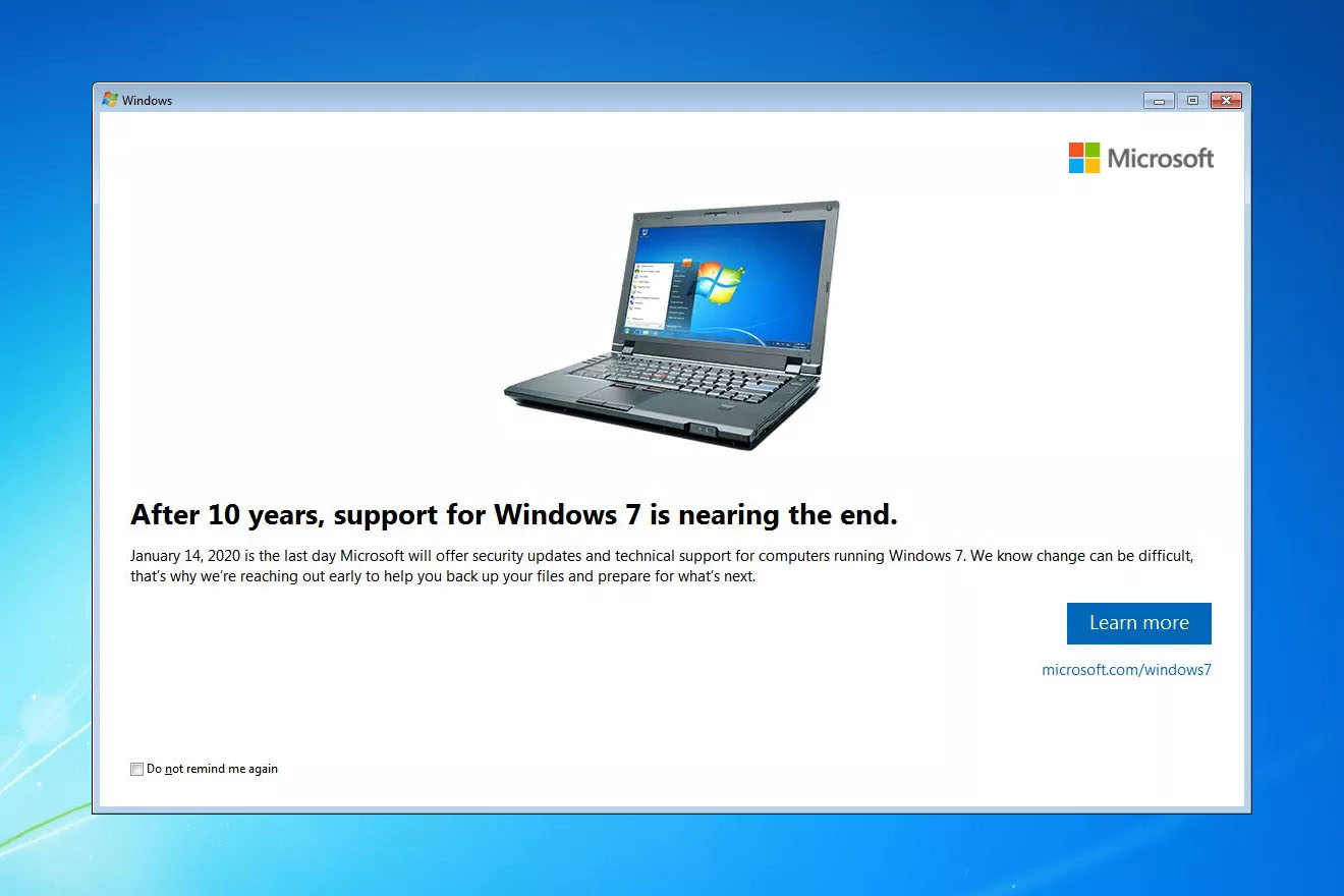 Microsoft Ended Support For Windows 7 Operating System