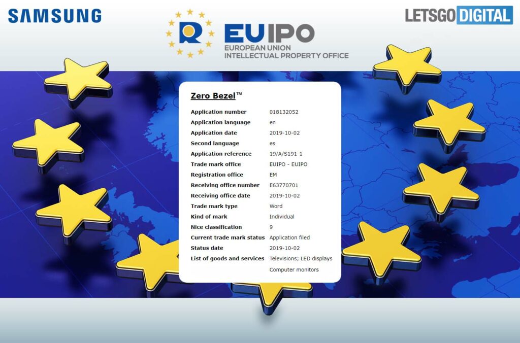 samsung zero bezel trademark
